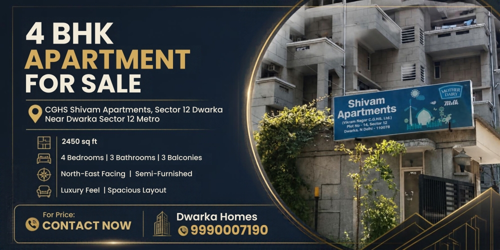 3 BHK flat for sale CGHS Shivam Apartment Sector 12